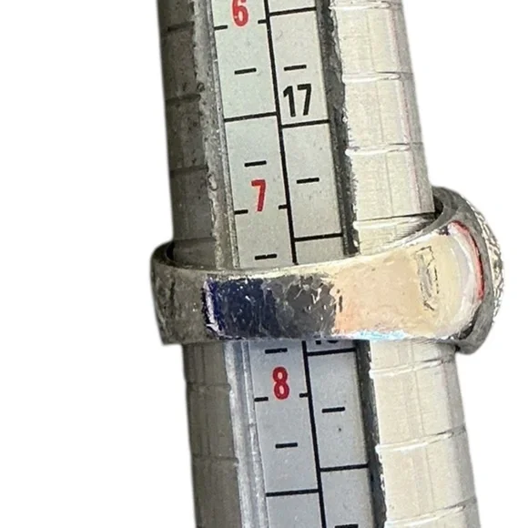 Vintage Star shaped CZ Sterling Wide Band Ring - Picture 5 of 5